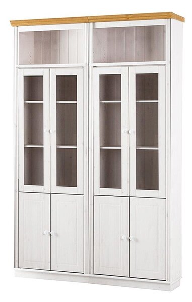 Bela vitrina iz masivnega bora 148x223 cm Anita – Støraa