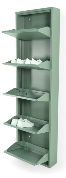 Prašno zelena kovinska preklopna omarica za čevlje 50x169x15 cm Billy – Spinder Design