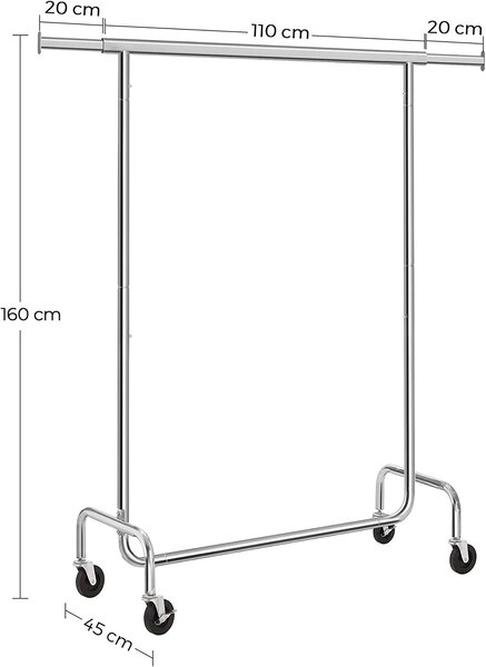 Stojalo za oblačila na kolesih, največja obremenitev 130 kg, | SONGMICS