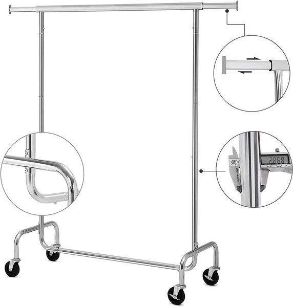 Stojalo za oblačila na kolesih, največja obremenitev 130 kg, | SONGMICS