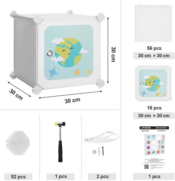 Shramba za 15 kock, omarica za organizatorje iger, 153 x 31 x 153 cm | SONGMICS