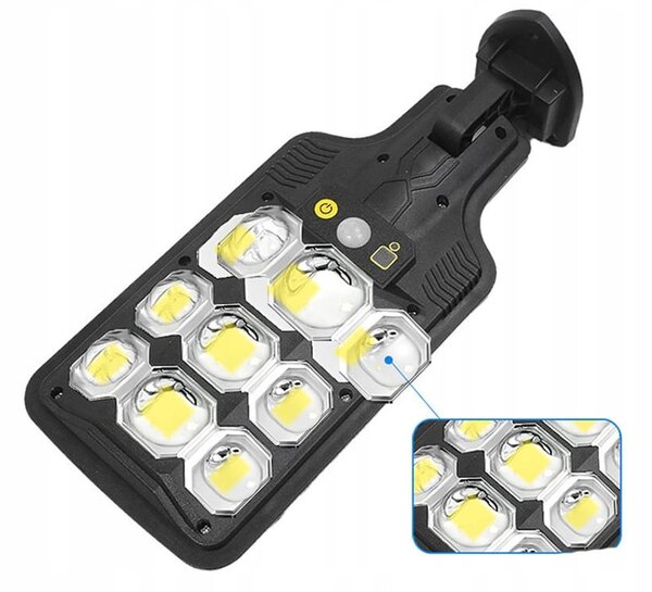 Solarna aku. 63 LED COB cestna svetilka s sezorjem gibanja in mraka + daljinec