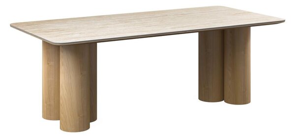 Bessagi Home Jedilna Miza Kiano, Naravne Barve, Porcelan, 220x105