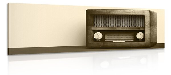 Slika retro radio v sephia izvedbi