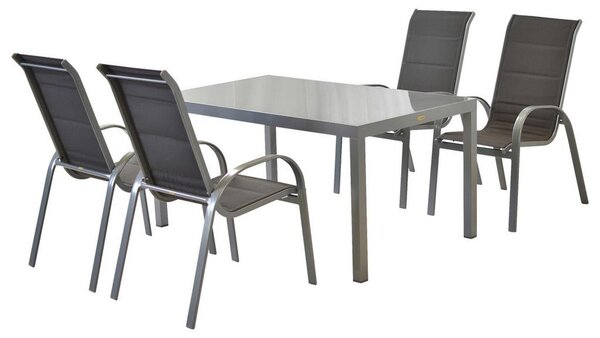 Gardenson Vrtni Set Amalfi, 5-Delni, Aluminij, Steklo
