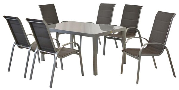 Gardenson Vrtni Set Amalfi, 7-Delni, Aluminij, Steklo