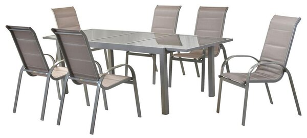 Gardenson Vrtni Set Amalfi, 7-delni, Raztegljiva Miza
