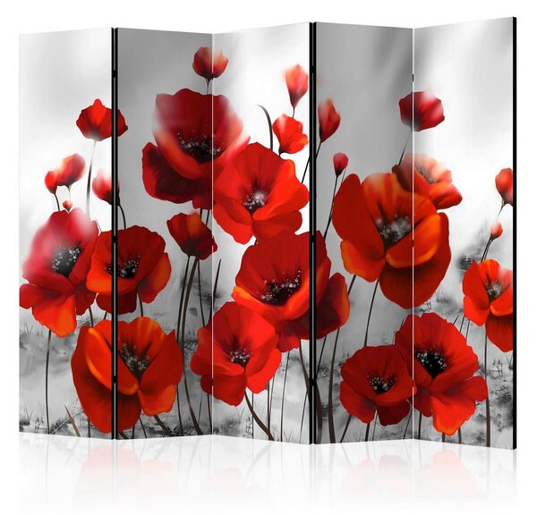 Artgeist Paravan Poppies, 5-Delni, Dvostranski