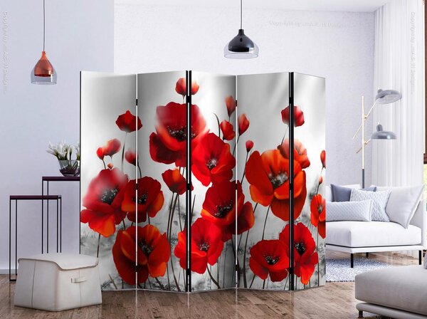 Artgeist Paravan Poppies, 5-Delni, Dvostranski