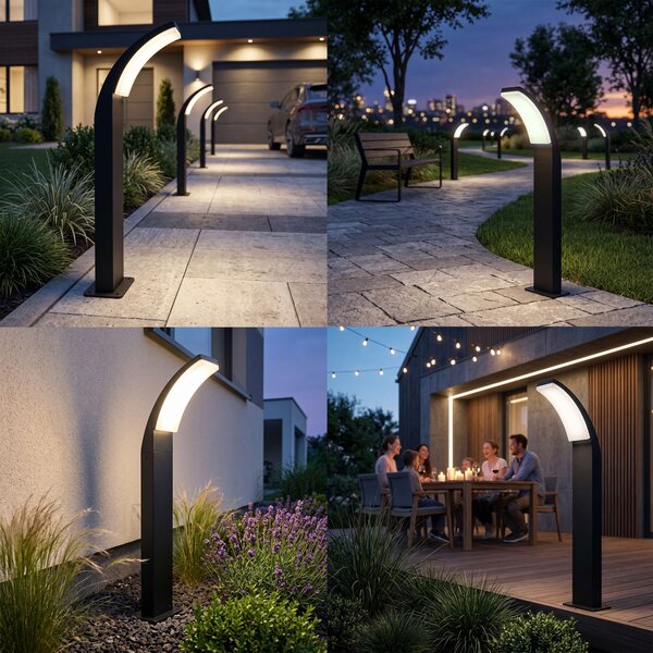 LED stoječa vrtna svetilka JNH033-G Black