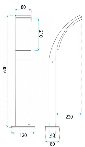 LED stoječa vrtna svetilka JNH033-G Black