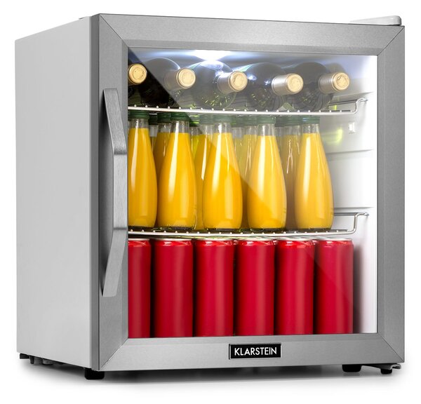 Klarstein Beersafe L Crystal White, hladilnik, E, LED, dve kovinski rešetki, steklena vrata, bela