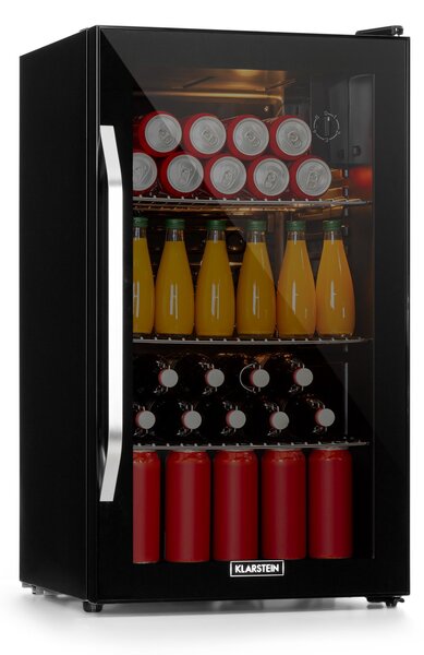 Klarstein Beersafe XXL Onyx, hladilnik, C, tri kovinske rešetke, steklena vrata, onyx