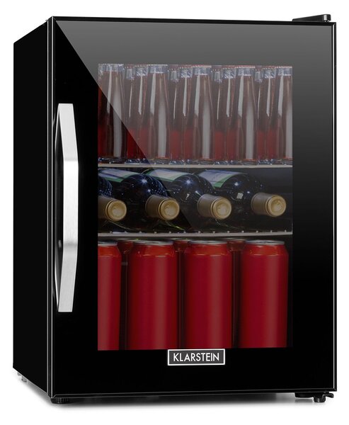Klarstein Beersafe M Onyx, hladilnik, C, LED, dve kovinski rešetki, steklena vrata, onyx