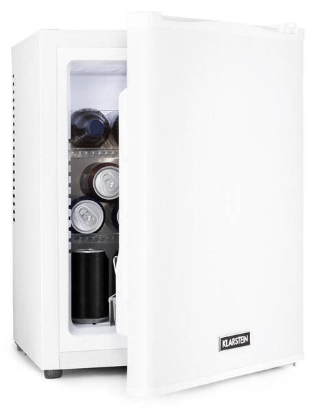 Klarstein Happy Hour 33, minibar, 33 l, 5-15 °C, energijski razred G, tiho delovanje, 23 dB, LED-osvetlitev, bela