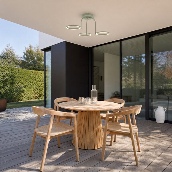 Lucande LED-stropna svetilka za zunanjo uporabo Sylvara, zelena, CCT, 3-žarilna, zatemnjen, Zelena, Kovina, Dizajn