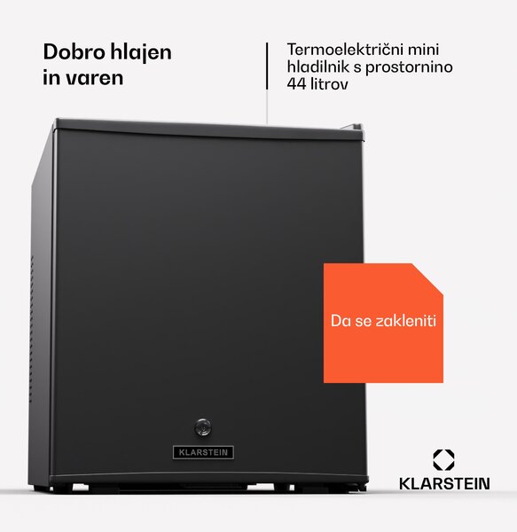 Klarstein Matterhorn 44, mini hladilnik, 44 litrov, 35 dB, kompakten, z možnostjo zaklepanja