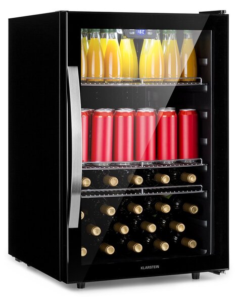 Klarstein Beersafe 5XL, hladilnik, 147 litrov, 3 police, panoramska steklena vrata, nerjaveče jeklo