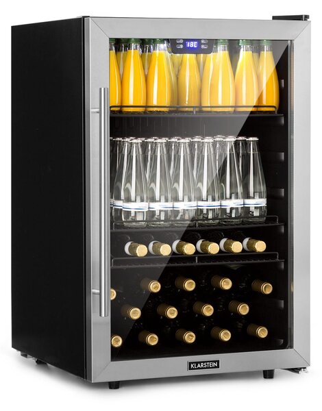 Klarstein Beersafe 5XL, hladilnik, 147 litrov, 3 police, panoramska steklena vrata, nerjaveče jeklo