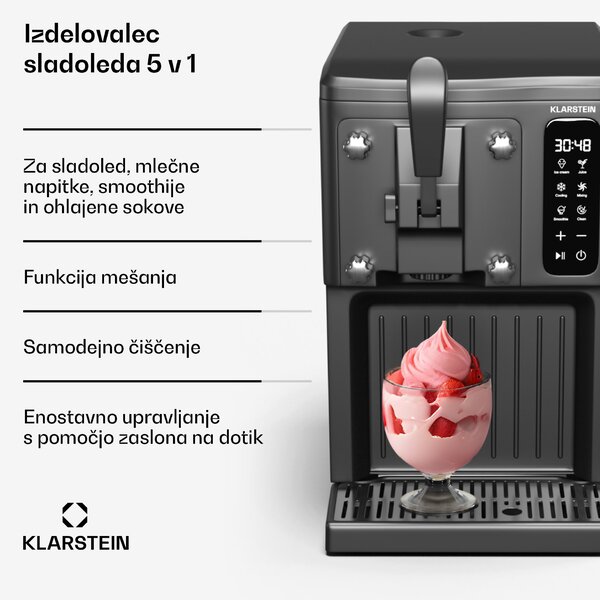 Klarstein Aparat za sladoled SweetSwirl, sladoled, smutiji in mlečni napitki, samodejno čiščenje