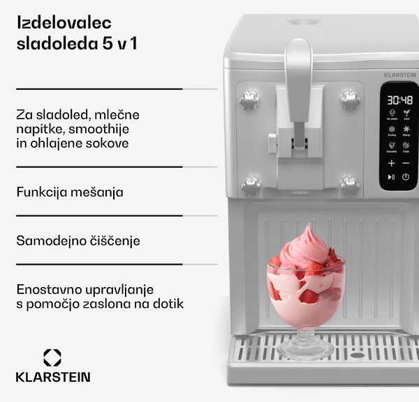 Klarstein Aparat za sladoled SweetSwirl, sladoled, smutiji in mlečni napitki, samodejno čiščenje