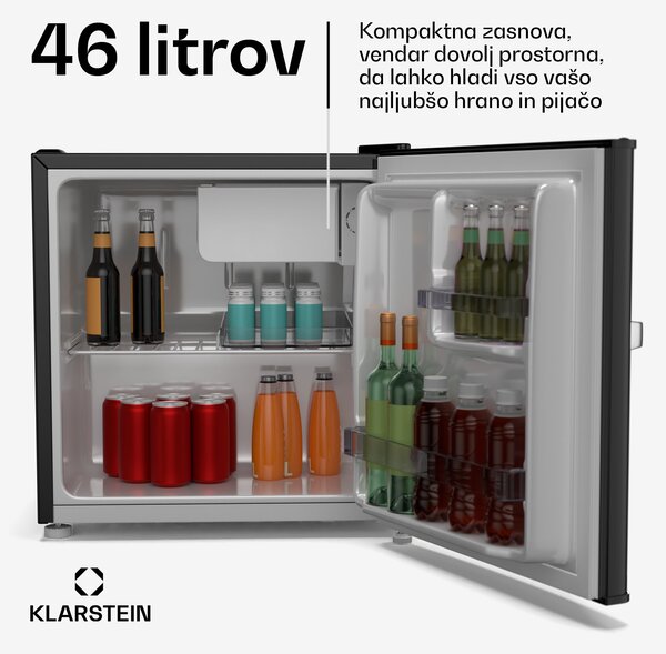 Klarstein Irene Mini hladilnik, Retro, 46 l, 37 dB tiho delovanje, EEK D, 0-10 °C