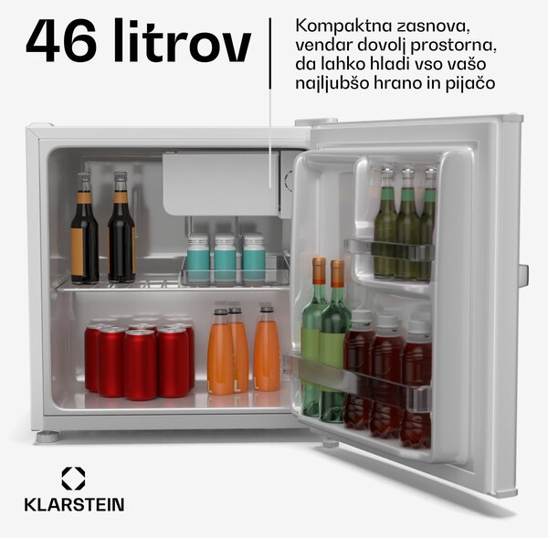 Klarstein Irene Mini hladilnik, Retro, 46L, hrupnost 37 dB , EEK D, 0-10 °C