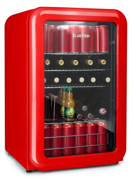 Klarstein PopLife, hladilnik za pijače, 115 l, 0 - 10 °C, retro dizajn, rdeč