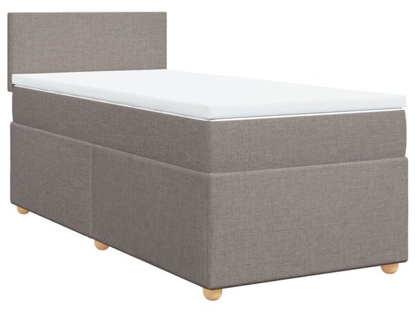 VidaXL Box spring postelja z vzmetnico taupe 100x200 cm blago