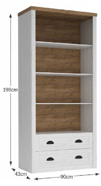 KONDELA Regal R2, bor andersen/hrast lefkas, PROVANCE