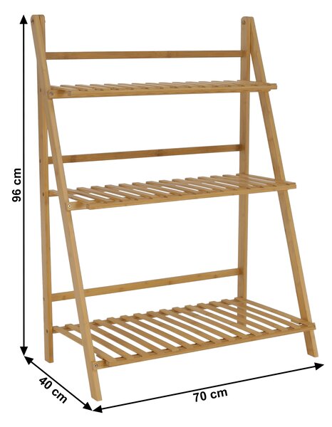 KONDELA Zložljiva polica, bambus, NEPEL TIP 1 + darilo