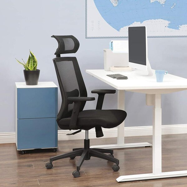 Pisarniški stol, z mrežasto prevleko, ergonomski računalniški stol | SONGMICS
