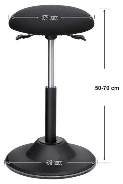 Visok delovni stol, 360° vrtljiv barski/pisarniški stol, črn | SONGMICS