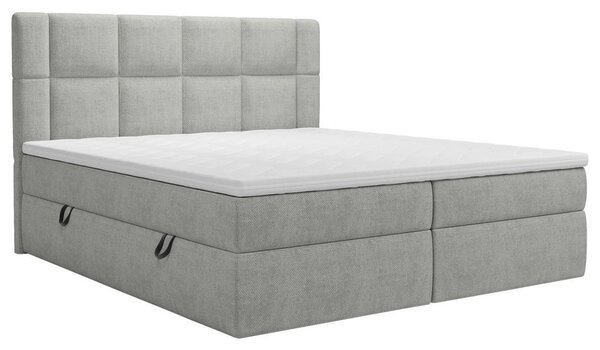 POSTELJA Z VZMETNICO 180 cm x 200 cm , tekstil svetlo siva