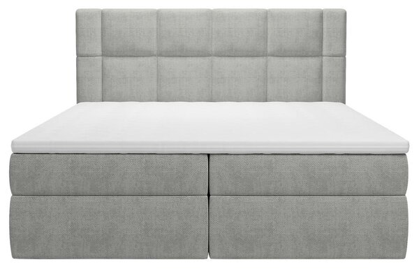 POSTELJA Z VZMETNICO 180 cm x 200 cm , tekstil svetlo siva