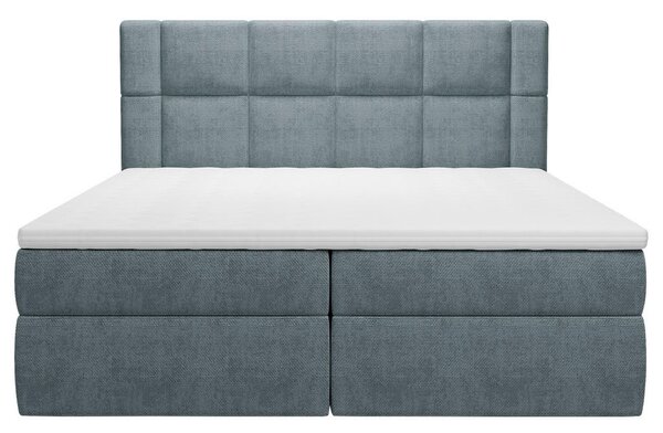 POSTELJA Z VZMETNICO 140 cm x 200 cm , tekstil sivomodra
