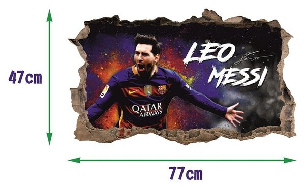 3D stenska nalepka - Lionel Messi 47x77 cm