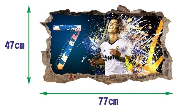 Okrasna 3D stenska nalepka - Cristiano Ronaldo 47 x 77 cm