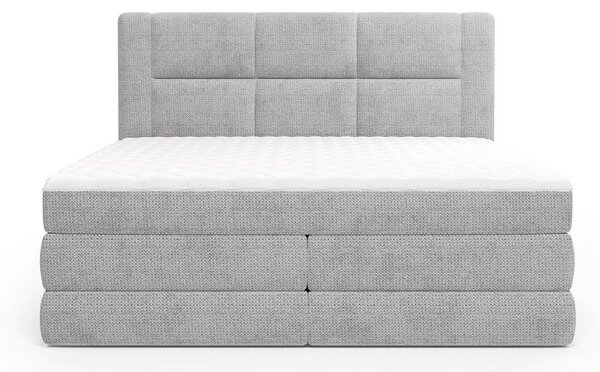 BOXSPRING POSTELJA 140 cm x 200 cm , tekstil siva