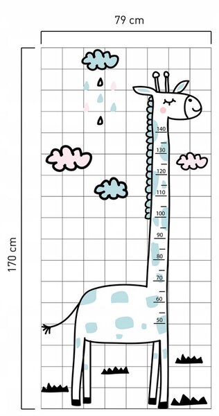 Očarljiva stenska nalepka Žirafa 170 x 79 cm
