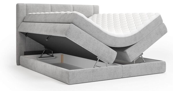 BOXSPRING POSTELJA 140 cm x 200 cm , tekstil siva