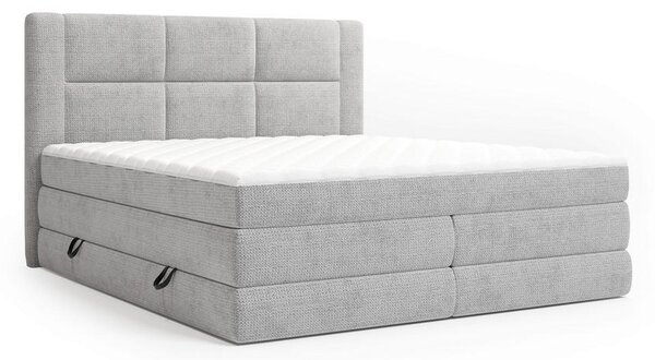 BOXSPRING POSTELJA 140 cm x 200 cm , tekstil siva