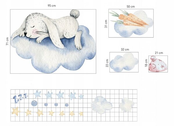 Okrasne stenske nalepke Sleeping bunny