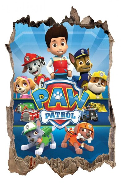 Paw Patrol 3D stenska nalepka