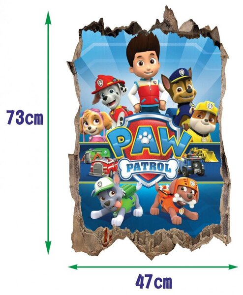 Paw Patrol 3D stenska nalepka