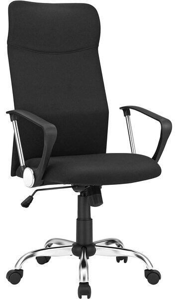 Pisarniški stol, Ergonomski vrtljivi stol, 63 x (110-120) x 63 cm, črn | SONGMICS
