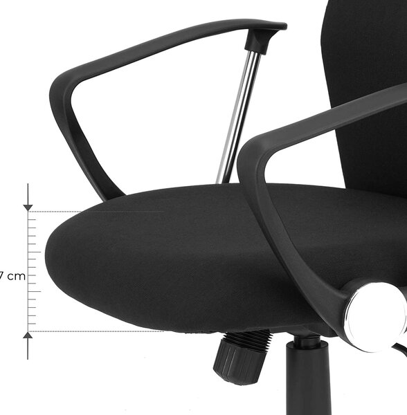 Pisarniški stol, Ergonomski vrtljivi stol, 63 x (110-120) x 63 cm, črn | SONGMICS