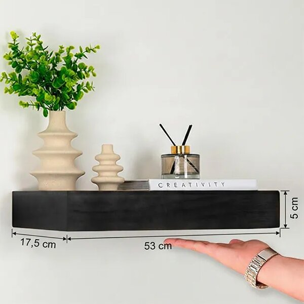 Floatshelf™ Stenska Polica S Skritim Predalom (53 X 17,5 X 5 Cm), Bela