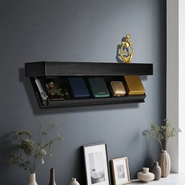 Floatshelf™ Stenska Polica S Skritim Predalom (53 X 17,5 X 5 Cm), Bela