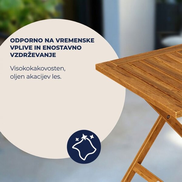 Odlagalna mizica VITEK iz akacijevega lesa, 46x46x46cm, rjava Casaria